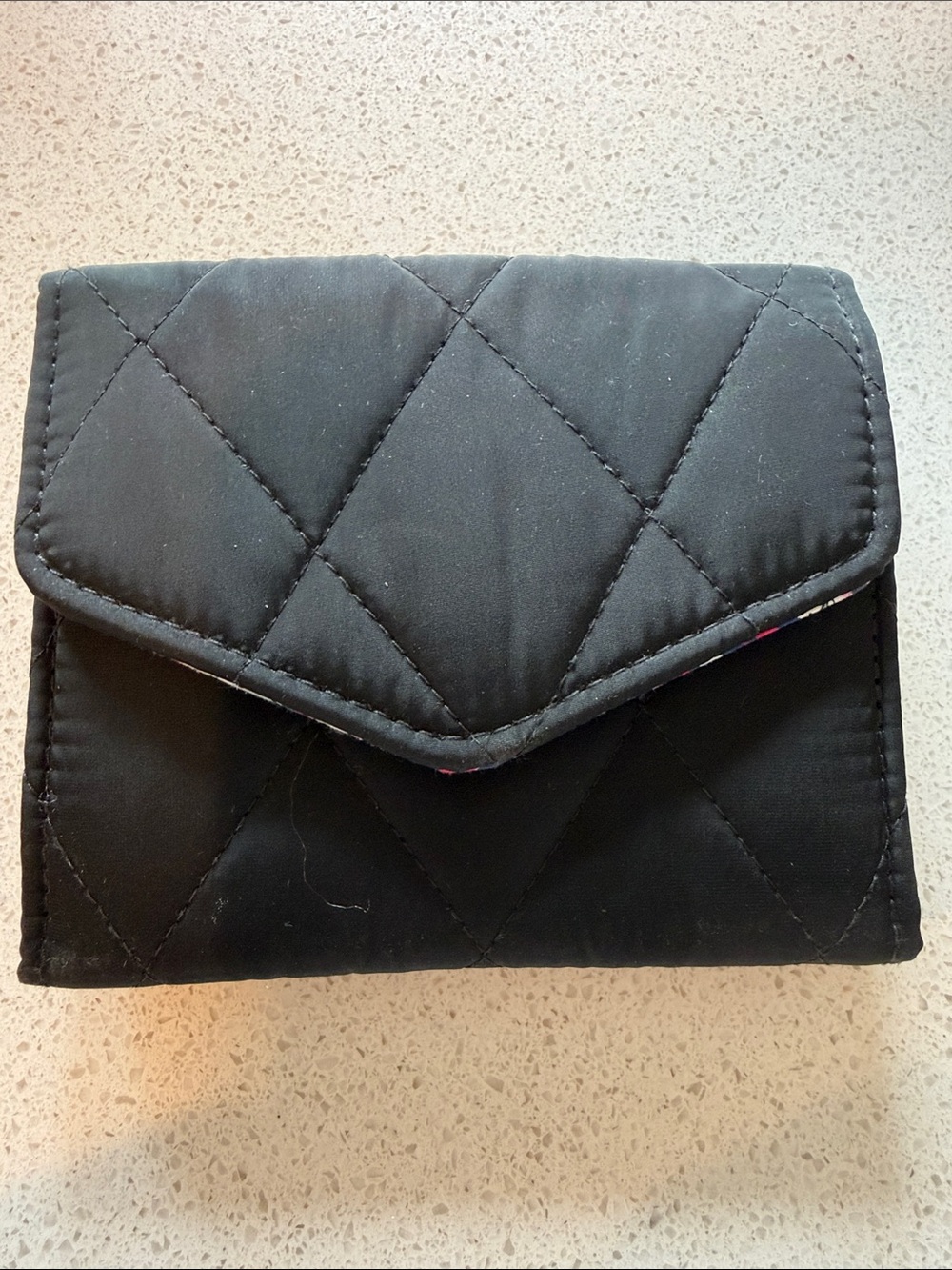 Vera Bradley Black Quilted Compact Wallet